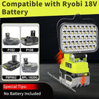 Work Light for Ryobi 18V Battery,84W 8000LM Portable Cordless Floodlight with USB&Type C Charging Port for Emergency Lighting,LED Spotlight for Camping,Fishing,Workshop