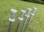 Double Head Tent Stakes - Heavy Duty 1045 Steel Heat-Treated Ground Spikes, Forged Geometric Sharp Tips for Stronger Hold, 0.79”(20mm) Diameter, 4-Pack (24 in)