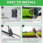 Outdoor Landscape Lighting Kit, 8 Pack Spotlights and 100FT Cable and 30 Wire Connectors, 3CCT Aluminum ORB LED Spotlight, Perfect for Porch Backyard Fence, Without Transformer