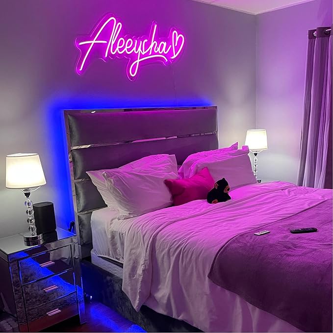 GYIODFU LC-Sign Custom Neon Signs for Wedding, Bedroom, Party, Personalized Dimmable Led Neon Sign for Wall Decor, Birthday Gift, Shop Business Signs