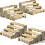 4 Set Large Wooden Tiered Riser Display Stands for Vendor Events,Stackable Perfume Organizer Cologne Stand for Men Women,Wooden Cupcake Dessert Stand,Wood Dessert Table Display Set,Food Display Risers for Party（12-11.2-10.4-9.6IN）