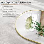 Arched Bathroom Mirror, 26"x38" Gold Arched Mirror for Bathroom, Wall Mounted Mirror, Vanity Wall Mirror Metal Frame for Bedroom, Entryway, Living Room, Hanging or Leaning Against Wall