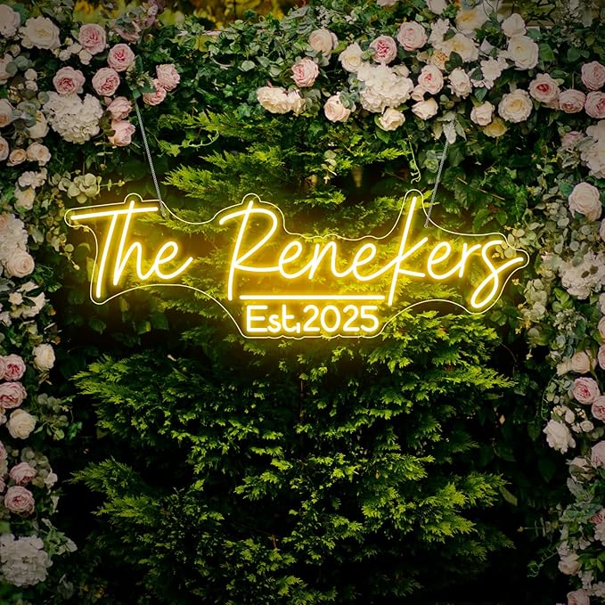 Custom Neon Signs for Wall Décor, Neon Name Sign Personalized for Wedding Birthday Party Event Backdrops, LED Neon Light Signs Customizable for Home Bedroom Shop Bar Salon Decor