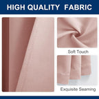 Hiasan Patio Sliding Door Room Divider Curtain Privacy Blackout Thermal Insulated Curtains with Back Tab & Rod Pocket for Bedroom Partition, Living Room Shared Office(100 x 96 Inches, Blush Pink)