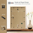 VCK 16x24 Poster Frame 5 Pack - Natural Oak, High-End Wood Picture Frames with Polished Plexiglass, Display 12x18 Photo with Mat or 16x24 without Mat, Art Gallery-Quality, Wall Hanging, Natural Oak