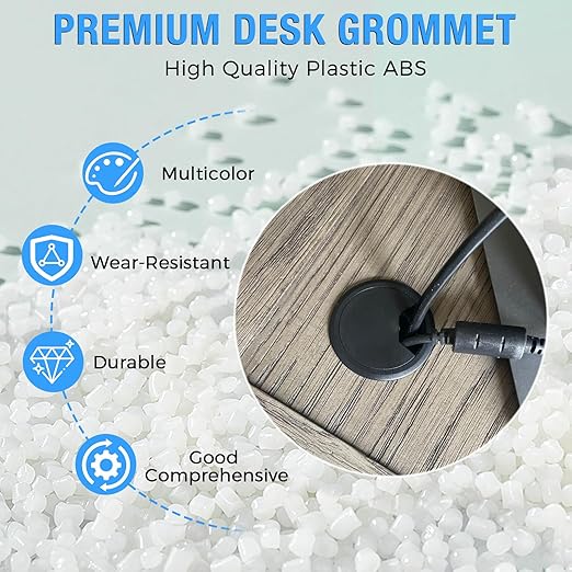 Desk Grommet 2" (50 mm), Desk Cord Hole Cover, Cable Grommet ABS Plastic, Desk Hole Grommet for Office and Home Table Cable, Detachable Adjustable Cable Cord Organizer (Reddish Brown 4 Pcs)