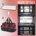 Wearable Cleaning Caddy, Cleaning Caddy Supplies Organizer with Handle & Shoulder Straps for Housekeepers, Under Sink & Car Cleaning Tool Organizers Bag with 4 Foldable Divider (Wine)