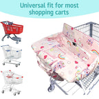 Shopping Cart Cover for Baby,2-in-1 High Chair Cover with Portable Cloth Bag,Cart Seat Pad for Babies Grocery Cushion Cover Restaurant,Suitable for All Supermarkets