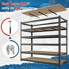 83.8"H Garage Shelving 59.8"W Metal Shelving 3000LBS Storage Shelves Heavy Duty Garage Shelves Adjustable 6 Tier Metal Shelf for Basement Warehouse Pantry Supermarket 59.8"W x 24"D x 83.8"H