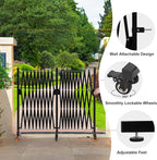 SMONTER Expandable Barricade Gate, 200" Metal Safety Barrier Gate with Casters, Accordion Garden Yard Fence Portable Dog Gates with Latch Indoor Outdoor