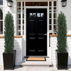 THE BLOOM TIMES 6ft Large Topiary Trees Artificial Outdoor Set of 2, UV Resistant Faux Cedar Pine Cypress Bushes & Shrubs, Fake Plants for Front Porch Outside Planter Patio Decor 6 Foot Tall