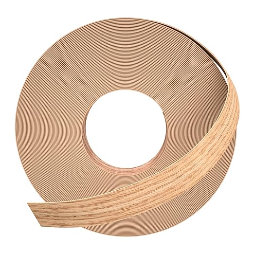 GSCIT Club Red Oak Edge Banding, 13/16 inch x 500ft roll of Veneer Edge Banding - Pre-glued Flexible, Real Wood Tape for Cabinet Repair and Furniture Restoration