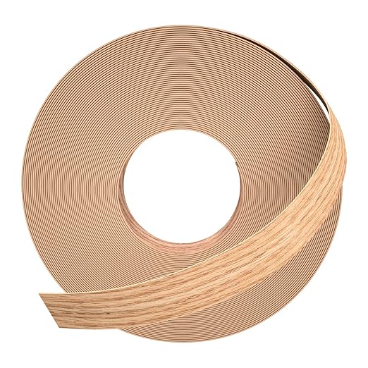 GSCIT Club Red Oak Edge Banding, 5/8 inch x 100ft roll of Veneer Edge Banding -Pre-glued Flexible, Real Wood Tape Banding for Cabinet Repair Furniture Restoration