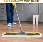 4-Pack 36'' Universal Microfiber and Cotton Mop Pads – Loop End - Easy Zipper - Compatible with Industrial Dust Mops – Reusable Replacement Heads for Commercial Floor Cleaning & Janitorial Supplies