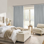 Light Grey Pinch Pleated Blackout Curtains 92 Inch Long, Accordion Style Thermal Insulated Drapes with Hooks, Back Tab Ceiling Traverse Curtains for Living Room,50x92, 2 Panels