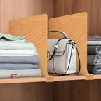 6 Pack Shelf Dividers for Closet Organization Vertical Purse Organizer for Closet Perfect for Sweater, Shirts, Handbags in Bedroom and Kitchen, Adjustable Acrylic Bookshelf for Organization (Natural)