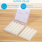 Adhesive Cable Clips White (Large, 45 PCS), Upgraded Wire Clips for Electric Wires, Cord Holders Management Under Desk, Car, Extension Cord, Ethernet Cable, LED Lights