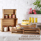 5 Pack Decorative Wood Crates for Display 5 Sizes Rustic Nesting Wooden Crates Vintage Storage Container Boxes with Handles Handmade Decorative Baskets Bin for Farmhouse (Classic Color)