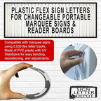6" on 6 7/8 inch Flexible Marquee Sign Letters for Portable Roadside Signs & Reader Boards, Flexible Letters for Marquee Sign