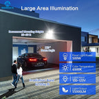 MORSEN 500W Flood Lights Outdoor, 60000lm Bright LED Work Light with Plug, 6500K Daylight White LED Flood Lighting, IP66 Waterproof Security Yard Lights for Yard Garage Stadium 2 Pack