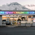 HS P10 Outdoor Programmable Scrolling Led Signs, Open Neon Sign, Digital Electronic Message Board Custom, Large Display Banner Waterproof , for Business Store Commercial Restaurant Window Advertising Public, Full Color High Brightness 152’’x14’’ WIFI c...