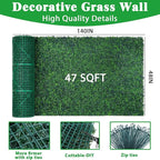 Boxwood Roll Panels, 48"x140" Artificial Ivy Privacy Fence Screen, UV-Anti Faux Boxwood Roll Grass Wall Panels for Garden Patio Balcony Privacy