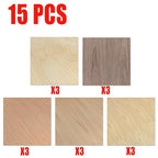 GSCIT Club 15 PCS Wood Veneer, 12 inch x 12 inch Birch, Oak, Maple, Walnut and Red Oak Wood Edge Banding Pre-glued Flexible, Veneer Tape Banding