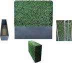AGPL New Generation Artificial Hedge Green Wall with Dark Gray 201 Stainless Steel Planter Box (48" H 48" W12 D)