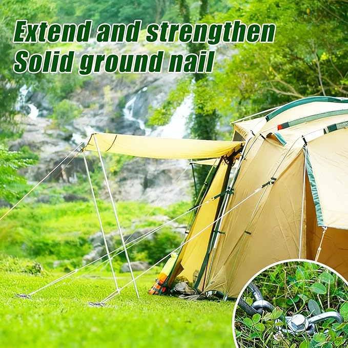 20 Pack Screw in Tent Stakes Heavy Duty,8 ’’ Ground Anchors Screw in,Metal Stakes with Hex Head Driver and Sturdy Storage Bag.(20)