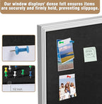 Mifuro 26"x20" Enclosed Bulletin Board, Outdoor Lockable Weather-Resistant Aluminum Cork Noticeboard for School & Office, Silver Frame w/Black Flet