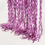 Purple Foil Curtains - 4 Pack 3.3 ft x 6.6 ft Wavy Fringe Curtain Backdrop for Party Photo Booth Props Decoration Mermaid Euphoria Themed | Purple Streamers for Mardi Gras Decorations