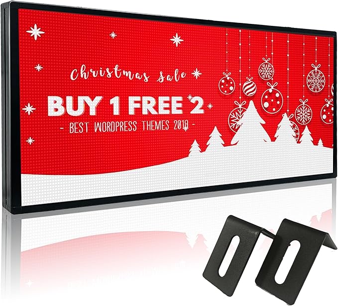 Outdoor Full Color Led Sign WIFI And USB Programmable Led Sign With High Resolution Scrolling Texts, Colorful images and videos LED Advertising Board For Shop (40‘’x17'')