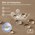 PHI VILLA 10x10ft 1-Person Setup Pop Up Canopy Tent Instant Portable Shelter w/ 1-Button Push, Case, 4 Weight Bags - Dark & Light Brown