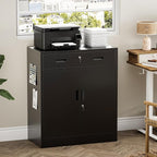 Metal Storage Cabinet 36" H, Garage Storage Cabinet with 2 Lockable Doors and 1 Drawer, Steel File Cabinets with Adjustable Shelves for Home Office, Garage, School, Apartment, Warehouse