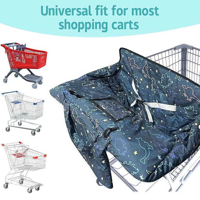 Shopping Cart Cover for Baby,2-in-1 High Chair Cover with Portable Cloth Bag,Cart Seat Pad for Babies Grocery Cushion Cover Restaurant,Suitable for All Supermarkets