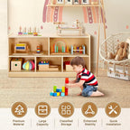 wingyz Wooden Storage Cabinet, 5-Section Montessori Bookshelf, Kids Toy Storage Organizer Book Shelf for Kids Rooms, Classroom, Playroom, Nursery, Preschool Book Shelves