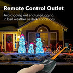 BN-LINK Outdoor Power Strip with 25FT Extension Cord, Remote Control Dusk to Dawn Light Timer Waterproof, 6 Grounded Outlets for Christmas Lights & Decorations, 15A/1875W ETL