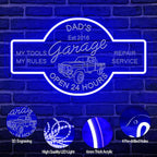 Personalized Garage Neon Sign, Custom 3D Engraved Name Garage LED Sign with Remote Control, Customized Mechanic Garage Sign for Autoshop, Workshop, Man Cave, Gift for Dad Men