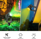 Banord RGBW Color Changing Outdoor Landscape Lighting, 10 Pack Low Voltage LED Outdoor Spotlight with Remote, IP65 Waterproof for Yard, Garden, Lawn