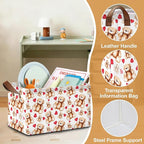 Bear Heart Storage Bin with Handles, Valentines Love Basket Storage Organizer for Shelves, Closet, Nursery, Book, Laundry Hamper & Home Decor