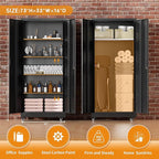 Greenvelly 74" Metal Storage Cabinet with Wheels, Lockable Rolling Metal Garage Cabinets with 2 Doors and 4 Adjustable Shelves, Rolling Tool Cabinet for Garage, Home Office, School
