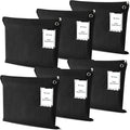 6 Pcs Interoffice Mailer Canvas Transit Sack Zipper Bag 18" x 14" Large Zipper Pouch with Grommet Interoffice Mail Bag (Black)