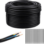 250FT Split Wire Loom Tubing, 1/2 Inch Wire Protector Tubing, Automotive Wire Flexible Conduit Cord Covers with 20 Cable Ties for Automotive Marine RV Agriculture Electrical Cable Protection