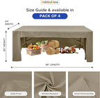 HolidayIdeas Open Back Fitted Tableclothss for 4 Foot Rectangle Table, Wrinkle Resistant Washable Table Covers 24x48 Inch for Craft Fairs, Banquets, Trade Show Display, Taupe,4 Pcs