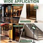 Sign Holder - 8.5x11 inch Sign Stand Holder Adjustable Display Stand Floor Standing Sign Holder, Signage Stand with Snap-Open Frame Display for Malls,Schools,Restaurants (Black)