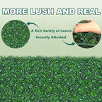 Boxwood Roll Panels with White Flower, 48"x120" (40 sqft) Artificial Ivy Privacy Fence Screen, UV-Anti Faux Boxwood Roll Grass Wall Panels for Garden Patio Balcony Decor
