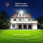 800W LED Flood Light Outdoor,3600W Equivalent Super Bright FloodLight with Plug,80000LM 6000K Daylight White IP66 Waterproof Commercial Lighting for Sports Fields,Courts, Arena, Stadium