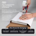 White Mailing Boxes 12"x10.5"x2", Pack of 25, USA-Made - Strong, Easy to Fold Cardboard Boxes for Secure Storage, Shipping and Moving - Water-Resistant and Snug Fit Cardboard Mailers by IDL Packaging