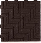 Playsafer Herringbone Rubber Interlocking Tiles | 16 X 16 | Easy Install for Indoor and Outdoor Use (Brown, 1 Tile)