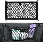 2 Layer Small Cargo Net,Cargo Storage Pocket Net, Mesh Elastic Pouch Organizer with Mounting Screws Hooks for Car,Rv, Trunk,Boats,SUV, Truck (2 Pack,11.8 x 9.8Inch(30 x25cm)